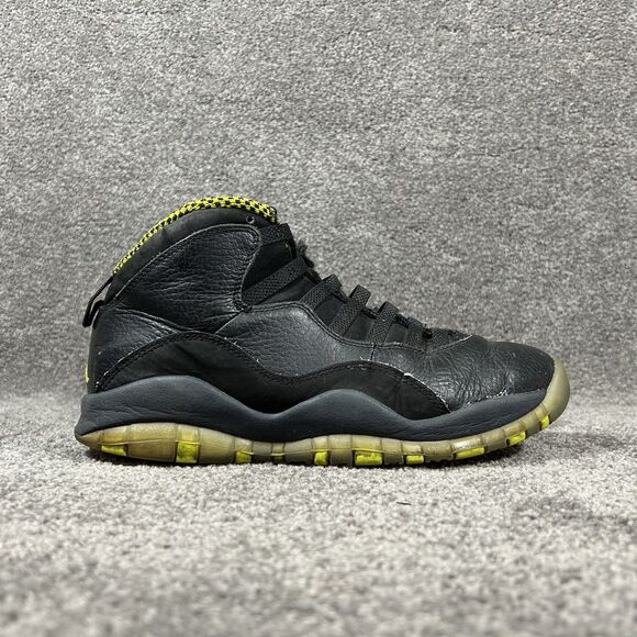 Nike Air Jordan 10 Retro 310805-034 Men’s Size 8.5 Venom Green Black Shoes Used - Picture 1 of 14